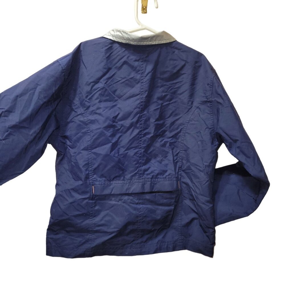 Nike Youth/Kids Medium Windbreaker Jacket Full Zip Front Collar Navy Silver - Picture 3 of 11
